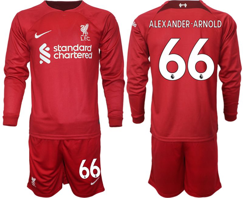 Men 2022-2023 Club Liverpool home long sleeves red #66 Soccer Jersey